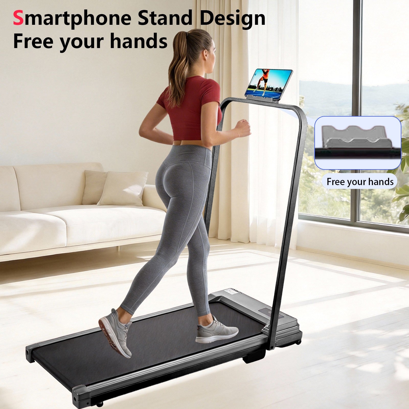 Under Desk Treadmill - 8KM/H Walking Pad Running Machine for Home & Office Use