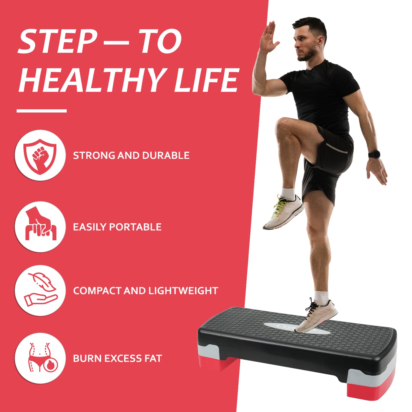 Aerobic Exercise Stepper Durable Non-Slip Mat Adjustable Fitness Yoga Equipment